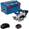 Image de Bosch Professional GKS 18V-57-2 L Scie circulaire portative sans fil Profondeur de coupe max. (90°) 57 mm + 2 batteries, + chargeur, + mallette 18 V 5.5 Ah