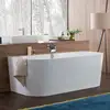 Image de Villeroy & Boch Oberon 2.0 Baignoire semi-îlot, avec tablier, UBQ180OBR9CD00V-RW,