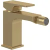 Image de Villeroy & Boch Architectura Square Robinet de bidet à levier unique avec tirette et cartouche en céramique, mitigeur de bidet économe en eau, hauteur du bec 100 mm, carré, or brossé