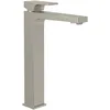 Image de Villeroy & Boch Architectura Square Robinet de lavabo surélevé avec bonde Push Open - Économe en eau - Hauteur du bec : 258 mm - Carré - Nickel brossé mat