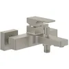 Image de Villeroy & Boch Architectura Square Robinet de baignoire carré avec protection anti-retour et fonction d'inversion - Mitigeur bain/douche à économie d'eau - Carré - Nickel brossé mat