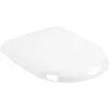 Image de Villeroy & Boch Siège de WC Antao avec fermeture automatique - Abattant D en plastique thermodurcissable, amovible e incassable - Pièce de rechange d'origine - Blanc alpin brillant