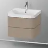 Image de Duravit Happy D.2 Meuble avec vasque, 2 tiroirs, HP4345O7575, c-shaped