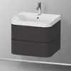 Image de Duravit Happy D.2 Meuble avec vasque, 2 tiroirs, HP4345O8080, c-shaped