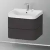 Image de Duravit Happy D.2 Meuble avec vasque, 2 tiroirs, HP4345E8080, c-shaped