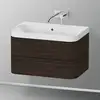 Image de Duravit Happy D.2 Meuble avec vasque, 2 tiroirs, HP4347N6969, c-shaped