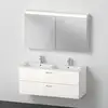 Image de Duravit ME by Starck Plan vasque double avec meuble Xbase et armoire de toilette, XB006804545,