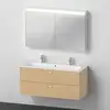 Image de Duravit ME by Starck Plan vasque double avec meuble Xbase et armoire de toilette, XB0067030300000,