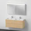 Image de Duravit ME by Starck Plan vasque double avec meuble Xbase et armoire de toilette, XB0068030300000,