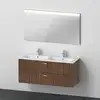 Image de Duravit ME by Starck Plan vasque double avec meuble Xbase et miroir, XB0074021210000,