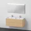 Image de Duravit ME by Starck Plan vasque double avec meuble Xbase et miroir, XB0074030300000,