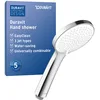 Image de Duravit douchette à main universelle, avec 3 types de jets, chrome/blanc | Pommeau de douche rond (Ø 110 mm), débit réduit à 9 l/min (3 bars), nettoyage facile