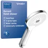 Image de Duravit Universal pommeau de douche, pomme de douche avec 3 types de jets (Rain, Pulse, Mono), Tête de douche ronde (Ø 120 mm), avec fonction MinusFlow permettant d'économiser l'eau, chromé/blanc