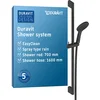 Image de Duravit Universal Système de douche, set de douche avec jet Rain, Barre de douche (700 mm) avec hauteur réglable pommeau de douche, Flexible de douche avec protection anti-torsion, noir mat