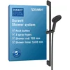 Image de Duravit Universal Système de douche, set de douche avec 3 types de jets (Rain, Pulse, Mono), Barre de douche (700 mm) avec hauteur réglable pommeau de douche, Flexible de douche, noir mat