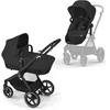 Image de CYBEX Gold EOS Lux Poussette 2-en-1, Système pour Voyage, De la naissance à 22 kg (env. 4 ans), Moon Black