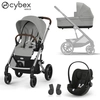 Image de Trio naissance Poussette BALIOS + Nacelle S Lux + Coque auto Cloud G i-Size + Adaptateurs Stone Grey