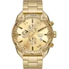 Image de Diesel Montre pour homme, Spiked, mouvement chronographe, boîtier en acier inoxydable doré de 49 mm avec bracelet en acier inoxydable, DZ4608