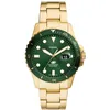 Image de FOSSIL Blue Montre pour Homme, Mouvement à Quartz avec Bracelet en Acier Inoxydable ou en Cuir, Ton Or, 42mm
