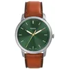 Image de Fossil Minimalist Watch for Men, Quartz Movement with Stainless Steel Or Leather Strap, Vert Olive