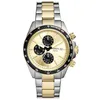 Image de Fossil Autocross Montre Homme, Mouvement Multifonction Quartz avec bracelet en acier inoxydable ou cuir, Argent et ton or foncé, 42 mm