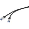 Image de Renkforce RF-4673684 RJ45 Câble réseau, câble patch CAT 6a S/FTP 3.00 m noir résistant aux UV 1 pc(s)