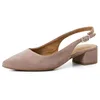 Image de Tamaris Escarpin à bride arrière pour femme à talon bloc en cuir beige 39 EU