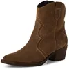 Image de Tamaris Bottines élégantes Western 1-25702-41 pour femme, noires, marron, 38 EU