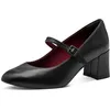 Image de Tamaris Escarpins pour Femme avec Sangle 1-22460-45, Cuir Noir, 38 EU