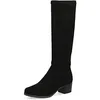 Image de CAPRICE Bottes femme hautes à talons hauteur genou véganes, Noir (Black Stretch), 38,5 EU