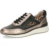 Image de CAPRICE Baskets Basses Femme en Cuir avec Semelle Amovible, Multicolore (Taupe/Black), 39 EU