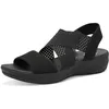 Image de Jana Coshy Sableales Femme Plates Élastique Vegan, Noir (Noir), 41 EU