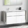 Image de evineo ineo4 Meuble bas l: 120 cm, 4 tiroirs, avec poignée, pour plan vasque double evineo ineo,, BE0203WH,