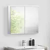 Image de evineo ineo Armoire de toilette avec éclairage (sur la partie supérieure) l: 80 H: 71 P: 18 cm, 2 portes, BEA002MI,