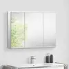 Image de evineo ineo Armoire de toilette avec éclairage (sur la partie supérieure) l: 100 H: 71 P: 18 cm, 3 portes, BEA003MI,