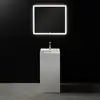 Image de neoro n50 Lavabo sur pied angulaire avec trou percé l : 44 P : 44 H : 87 cm, BN0053WM,
