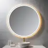Image de neoro n50 Metal Touch Miroir avec éclairage Ø 120 cm, éclairage sur le pourtour, direct + indirect, BN0048MI,