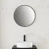 Image de rivea Maila Miroir éclairé Ø 60 cm, avec cadre noir mat contrastant, BR2016MI,