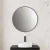 Image de rivea Maila Miroir éclairé Ø 80 cm, avec cadre noir mat contrastant, BR2017MI,