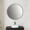 Image de rivea Maila Miroir éclairé Ø 100 cm, avec cadre noir mat contrastant, BR2018MI,