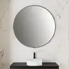 Image de rivea Maila Miroir éclairé Ø 120 cm, avec cadre noir mat contrastant, BR2019MI,