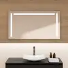 Image de rivea Bahri Miroir avec éclairage l : 120 cm, avec éclairage direct, BR2040MI,