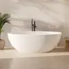 Image de rivea Malie Geo Baignoire en îlot L : 167 l : 83 H : 62 cm, avec surface facile à nettoyer, BR0619WH,