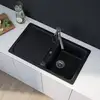 Image de evineo line 100 Évier de cuisine avec surface de dépose latérale l: 86 P: 50 cm, réversible, FOD100BL,