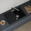 Image de evineo line 100 Évier de cuisine avec surface de dépose latérale l: 78 P: 50 cm, réversible, FOD100SBL,