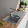 Image de evineo line 100 Évier de cuisine avec bac à restes et surface de dépose l: 100 P: 50 cm, FOD150LGR,