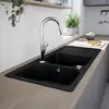 Image de evineo line 100 Évier de cuisine avec deux cuves et surface de dépose l: 116 P: 50 cm, FOD200BL,