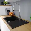 Image de evineo line 500 Évier de cuisine avec surface de dépose latérale l: 78 P: 50 cm, réversible, LID100SBL,