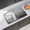 Image de evineo m40 Évier de cuisine avec surface de dépose latérale l: 79 P: 48 cm, EV2002,