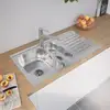 Image de evineo m40 Évier de cuisine avec demi-cuve et surface de dépose l: 90 P: 50 cm, EV2006,
